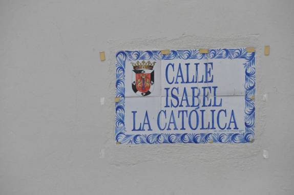 Marcação de rua na Zona Colonial, bairro histórico de Santo Domingo, capital da República Dominicana